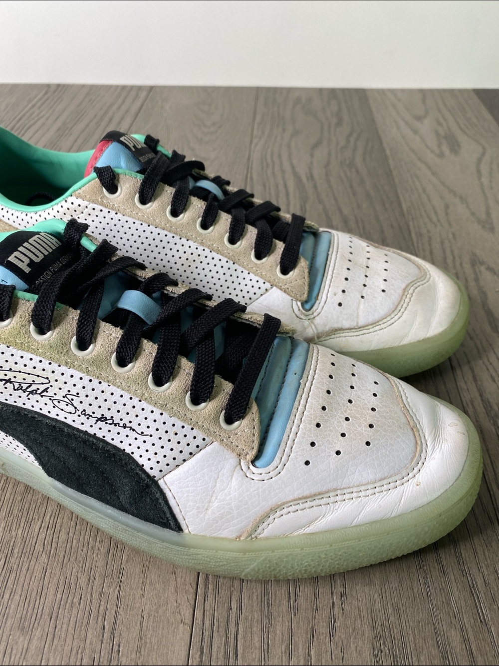 Puma White Black Multicolor Retro Athletic Sneakers - Picture 3 of 14